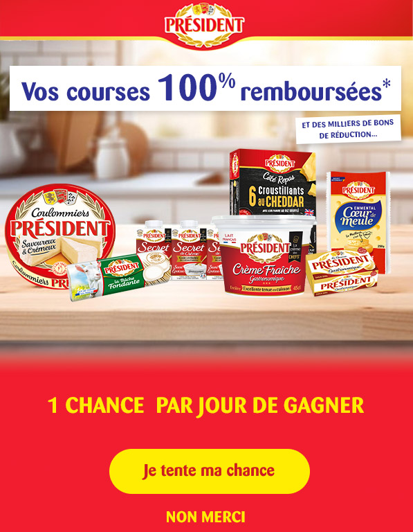 CUISINEZ BOUGEZ : 100€ de produits PRESIDENT chaque jour ! 